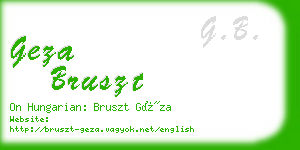 geza bruszt business card